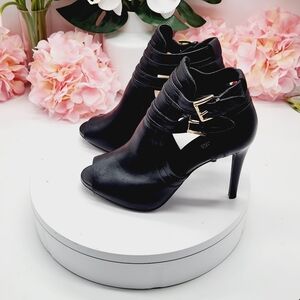 Elegant Black Peep-Toe Heels